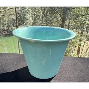 Rare Vintage Bauer Pottery Atlanta Turquoise Planter #4 4.5” Tall